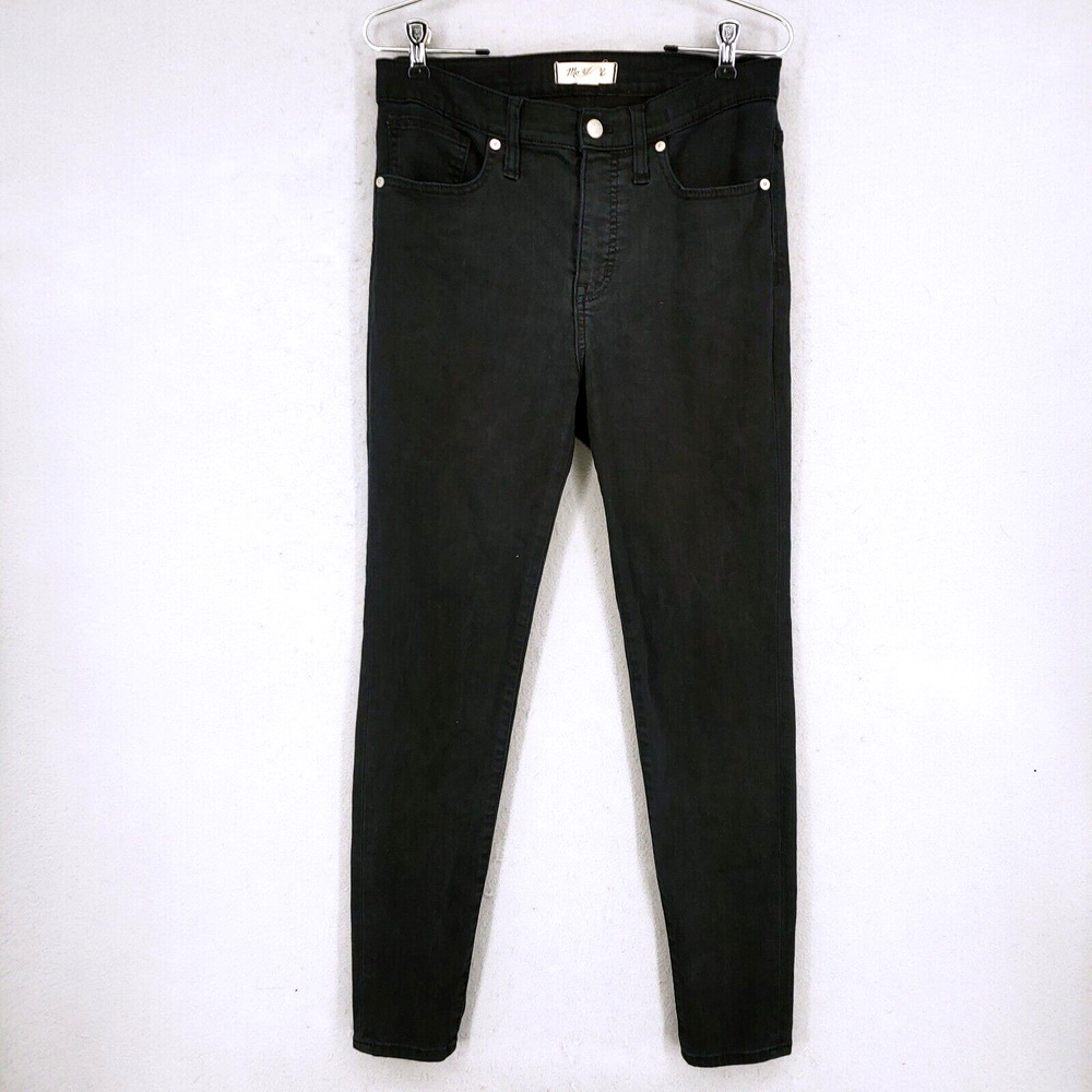 MADEWELL Jeans Womens 29 Mid Rise Skinny 9” Black Dark Wash High Rise Fair Trade
